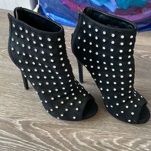 Rhinestone stiletto boots